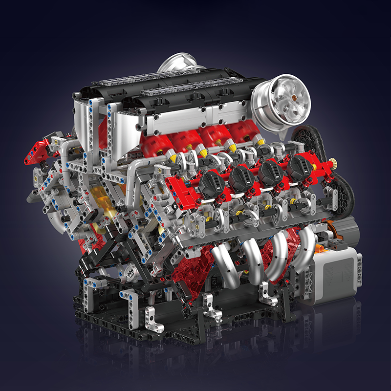 Building Blocks Puzzles V8 Engine Mould King 2718pcs 02
