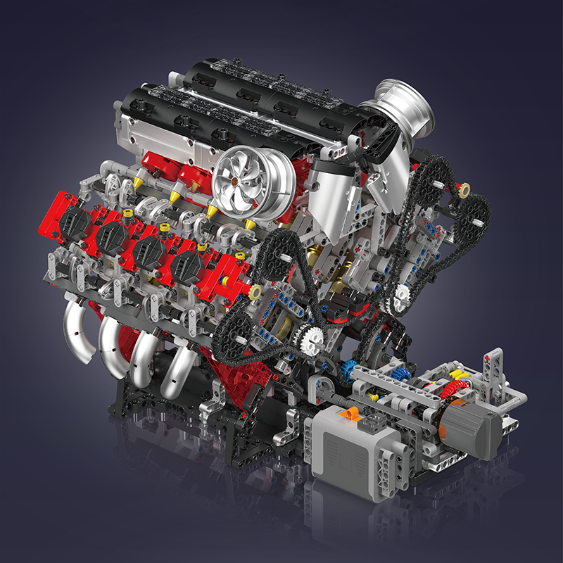 Building Blocks Puzzles V8 Engine Mould King 2718pcs 03