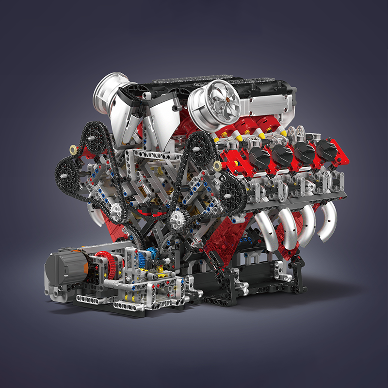 Building Blocks Puzzles V8 Engine Mould King 2718pcs 04