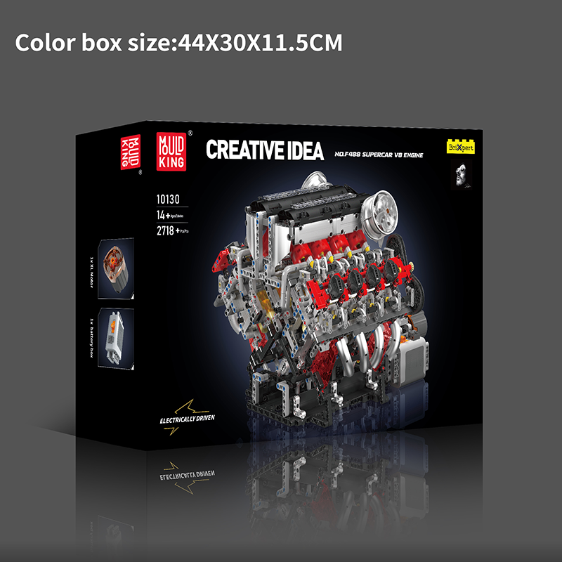 Building Blocks Puzzles V8 Engine Mould King 2718pcs 07