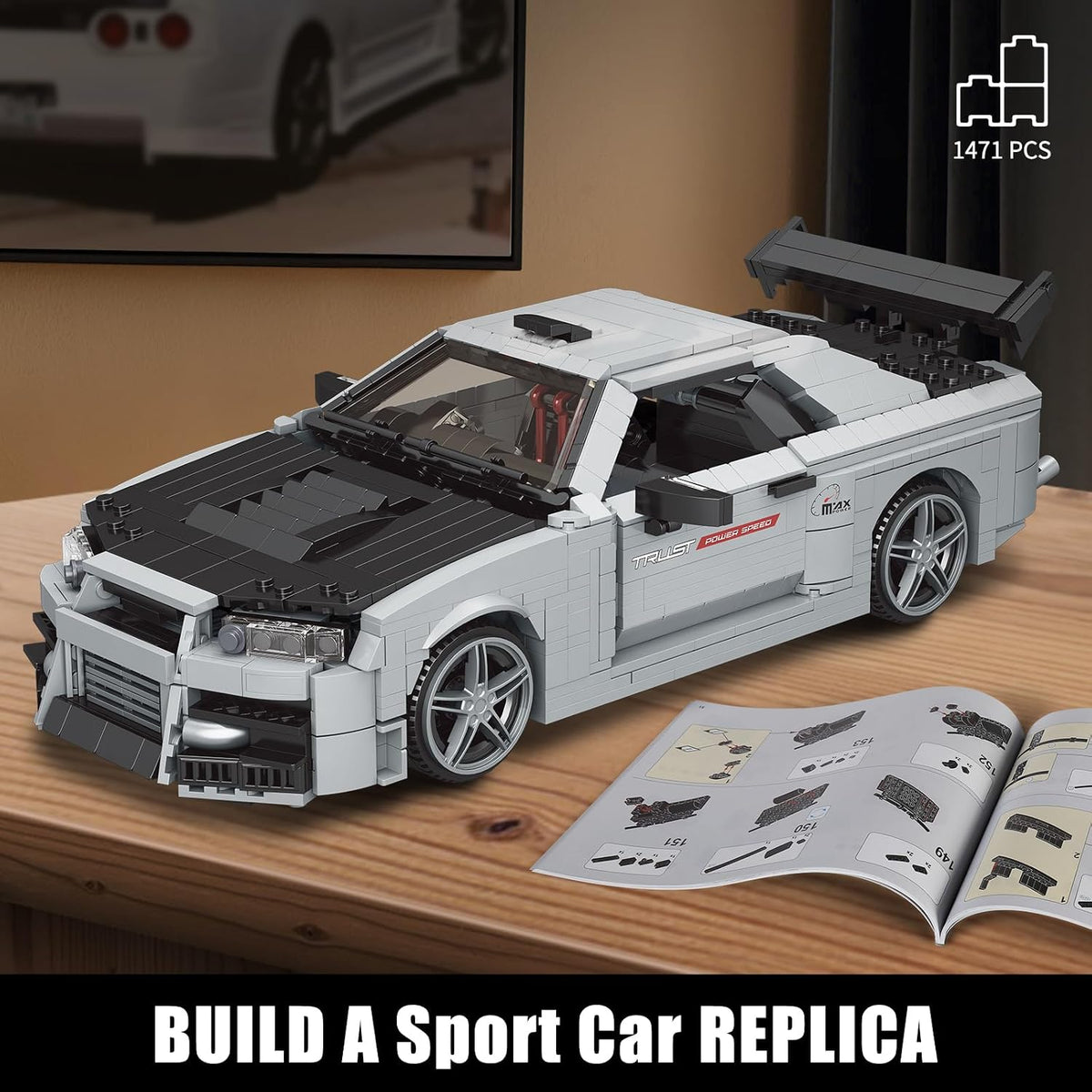 Mould King 10113 Skyline GT-R R34 Sports Car Building Set
