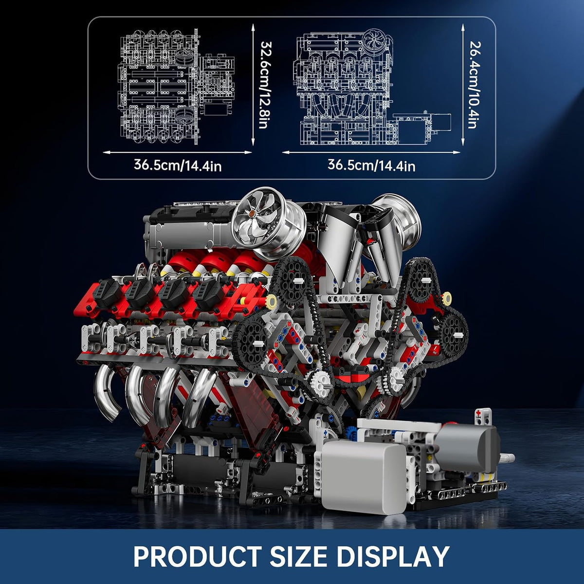 Mould King 10130S F488 Motorised V8 Engine Building Set