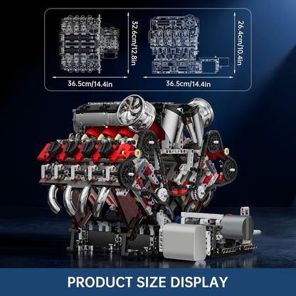 Mould King 10130S F488 Motorised V8 Engine Building Set