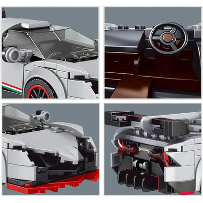 Mould King 27007 The Veneno Mini Sports Car Building Set with Stackable Case