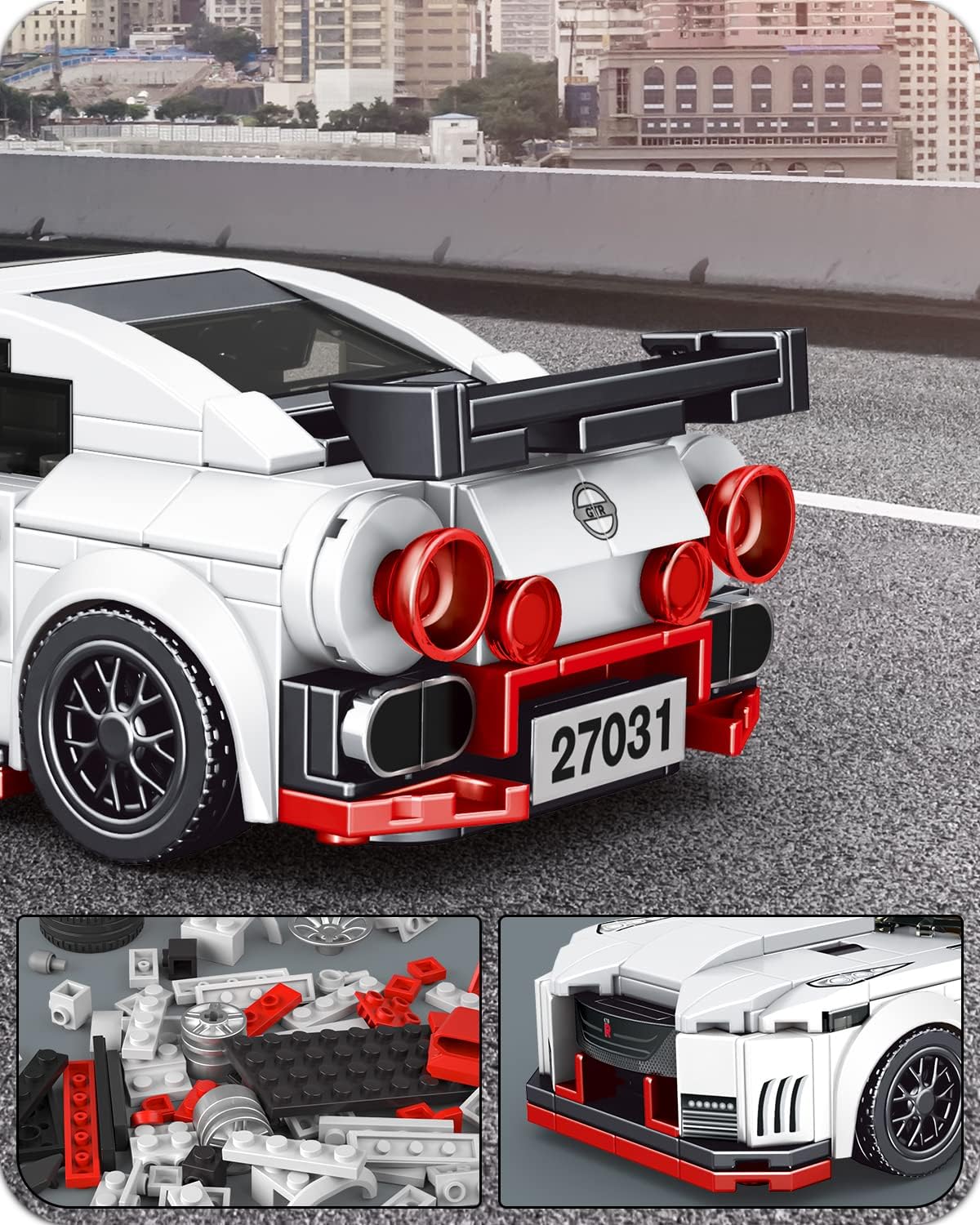 Mould King 27031S GTR Sports Car Model Kit with Stackable Case