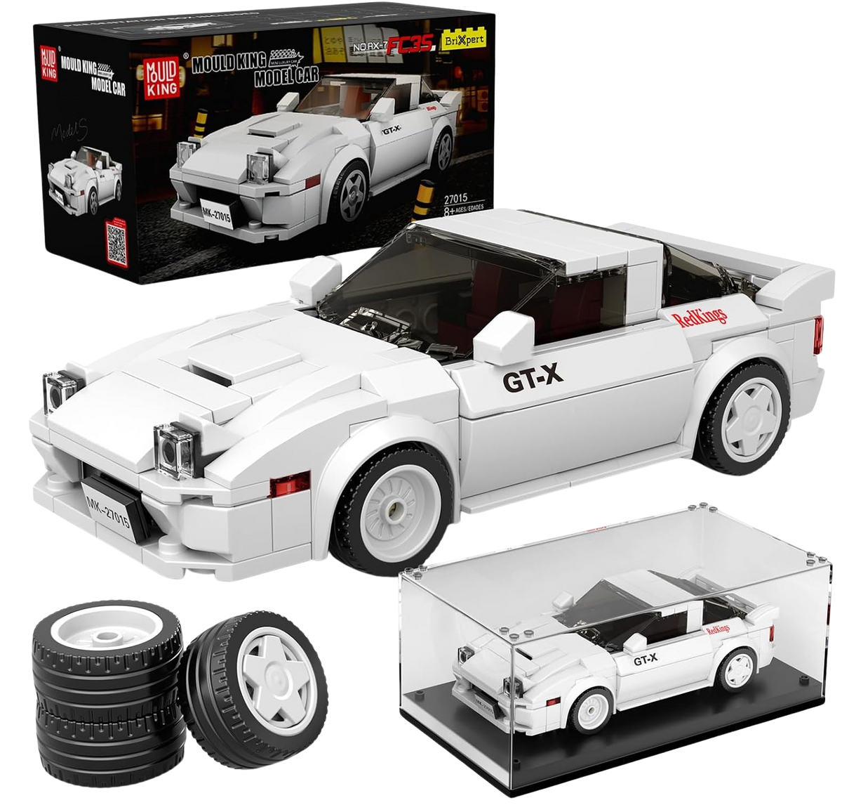 Mould King 27015 Technik Sports Car Building Block Sets with Stackable Case